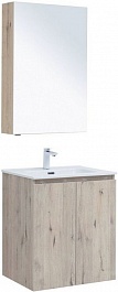 Aquanet Мебель для ванной Алвита New 60 2 дверцы подвесная дуб веллингтон белый – фотография-1